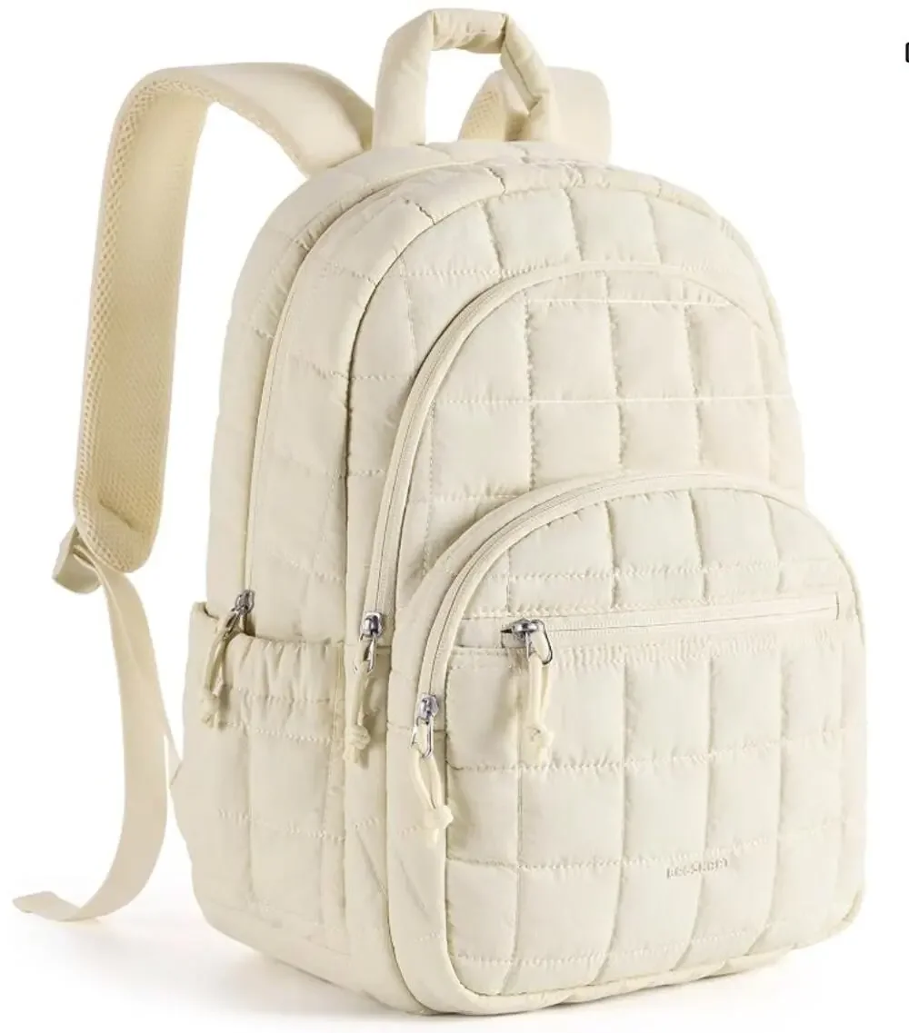 BAGSMART Travel Backpack, College Laptop Backpack, Personal Carry-on- Vanilla